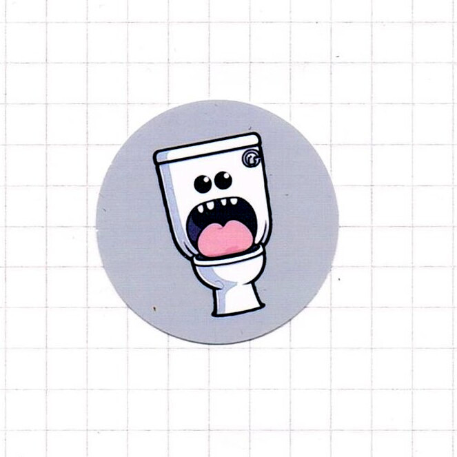 Kawaii Toiletten Monster - Sticker - 3x3cm 2