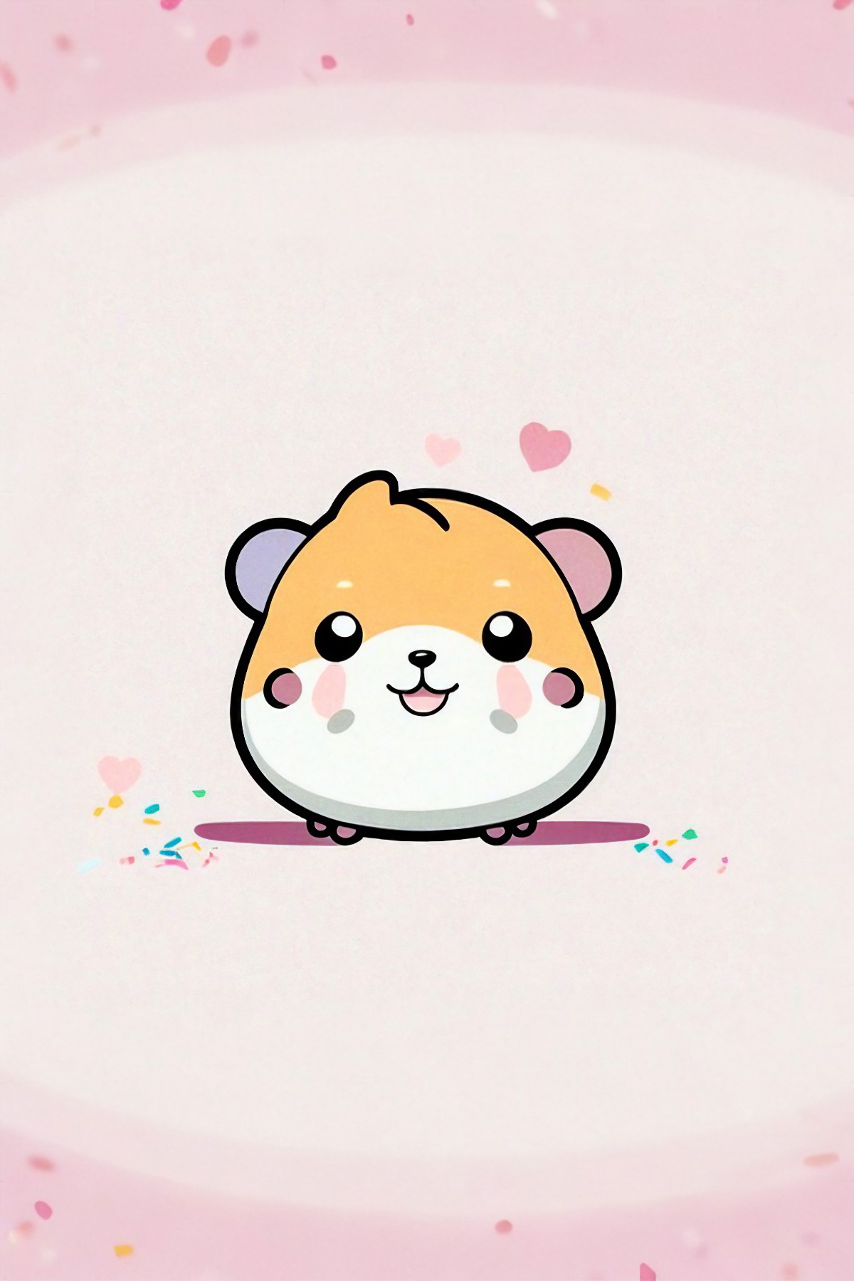 Verliebter Chibi Party-Hamster - Mini Poster - 20x30cm