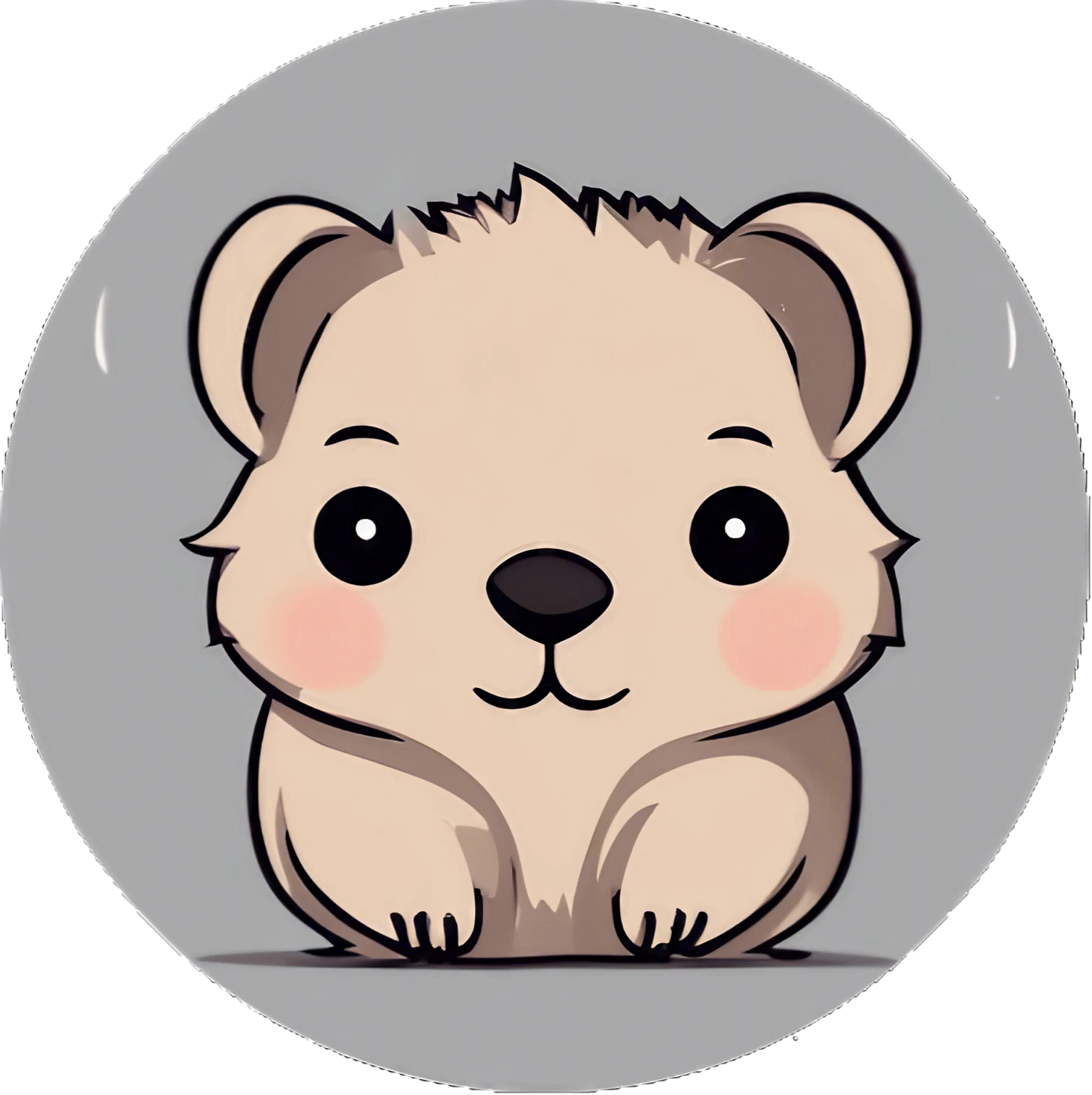 Happy Cute Kawaii Wombat - Sticker - 3x3cm groß