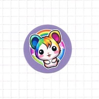 Chibi Kawaii Regenbogen Hamster - Supersüß - Sticker - 3x3cm 2