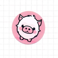 Flauschiges pinkes Kawaii Schweinchen - Soo Cute - Sticker - 3x3cm 2