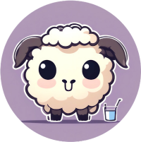 Happy Kawaii Schaf mit Erfrischung - Soo Cute - Sticker - 3x3cm