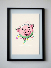 Glückliches Schwein im Kaugummiland - Mini Poster - 20x30cm 4