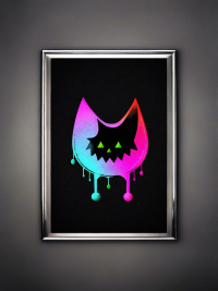 Halloween Farbklecks Fledermaus - Mini Poster - 20x30cm 2