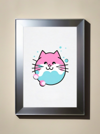 Lustige Kaugummi Katze 3 - Mini Poster - 20x30cm 3