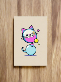 Kaugummi Katze 4 - Mini Poster - 20x30cm 2