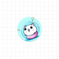 Luna, die süße kawaii Hamster-Dame im All - Sticker - 3x3cm 2