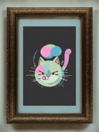 Mias Katzenfutter ist alle - Lustige Katze - Mini Poster - 20x30cm 2