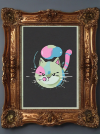 Mias Katzenfutter ist alle - Lustige Katze - Mini Poster - 20x30cm 3