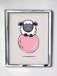 Schaf auf Kaugummiblase - Mini Poster - 20x30cm 4