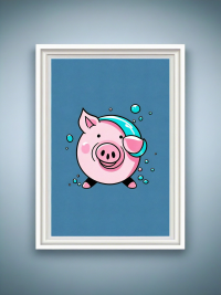 Schweinchen im Wasser - Mini Poster - 20x30cm 4