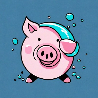 Schweinchen im Wasser - Mini Poster - 20x30cm