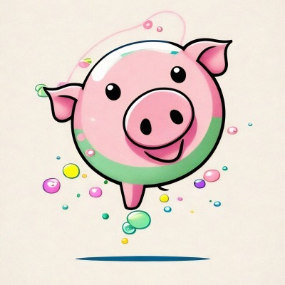 Glückliches Schwein im Kaugummiland - Mini Poster - 20x30cm
