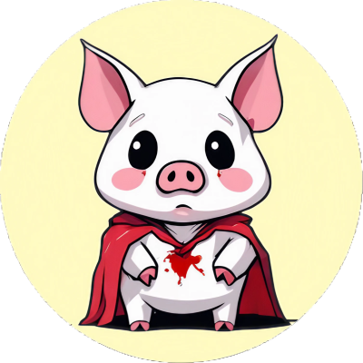 Blutiges Kawaii Vampir Schwein - Sticker - 3x3cm groß