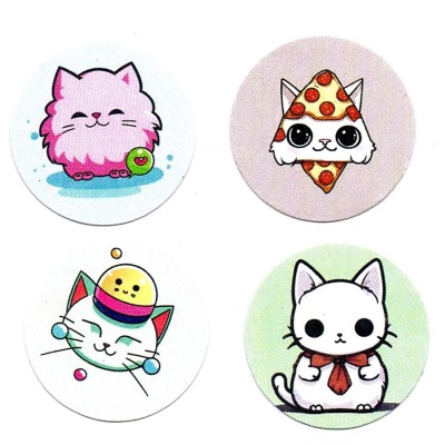 Kawaii Katzen Sticker-Set 1 - 3x3cm
