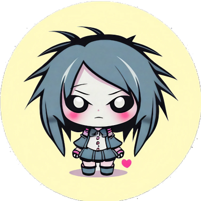 Cute Kawaii Gothic Girl Annabell - Sticker - 3x3cm groß