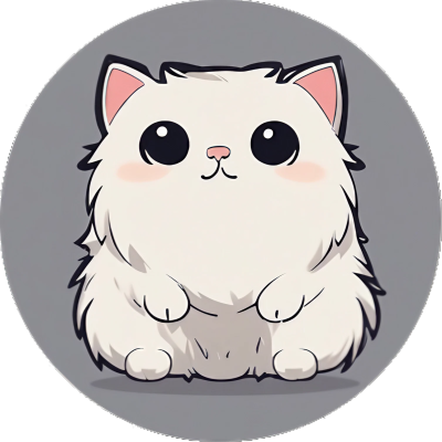 Flauschige moppelige Cute Kawaii Katze - Sticker - 3x3cm