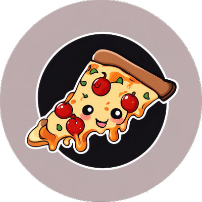 Cute Kawaii Pizzastück - So lecker - Sticker - 3x3cm groß