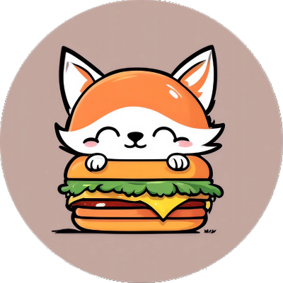 Cute Kawaii Fuchs liebt Cheeseburger - Sticker - 3x3cm