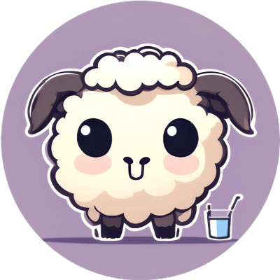 Happy Kawaii Schaf mit Erfrischung - Soo Cute - Sticker - 3x3cm groß