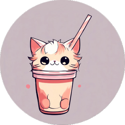 Cute Anime Kawaii Katze im Becher - Sticker - 3x3cm
