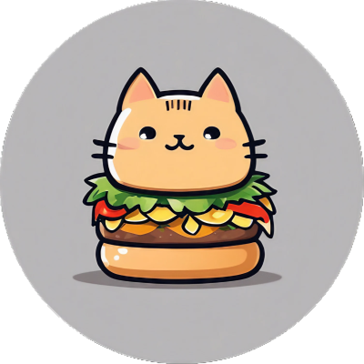 Cute Anime Kawaii Katzen-Burger - Sticker - 3x3cm