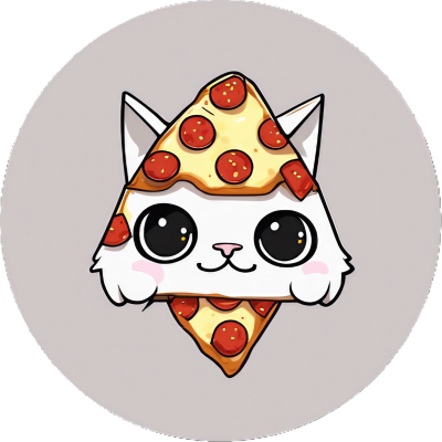 Kawaii Anime Katzen Pizzastück - So lecker - Sticker - 3x3cm