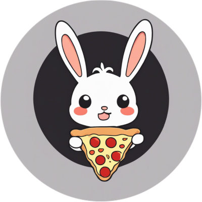 Cute Kawaii Pizza Hase - Sticker - 3x3cm