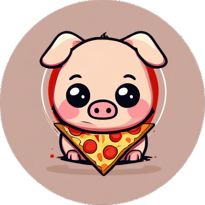 Cute Kawaii Pizza-Ferkel - Sticker - 3x3cm groß