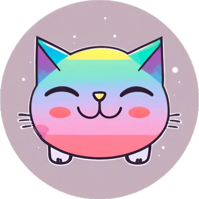 Cute Kawaii Anime Regenbogen-Katze - Supersüß - Sticker - 3x3cm