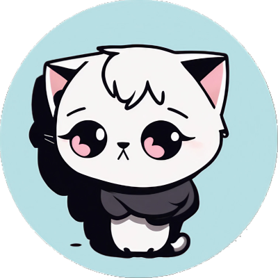 Trauriges Kawaii cute anime Katze - Sticker - 3x3cm