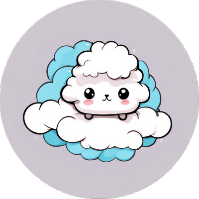 Kawaii Wolken Schaf - Sticker - 3x3cm groß