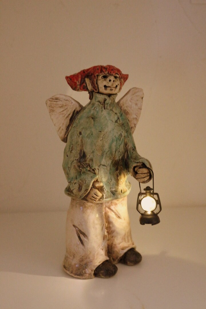 Elfe Engel Keramikfigur fairygarden - sign. Unikat 10