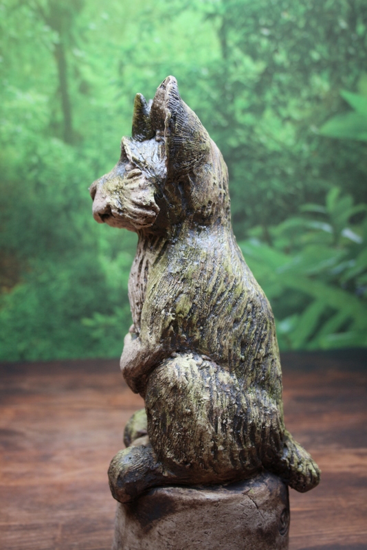 Keramik Gargoyle Gartenwächter Drache Gartenfigur Gartenkunst Unikat 6