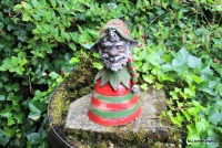 Wichtel Keramik Büste 33cm hoch Gartendeko fairygarden Weihnachtswichtel - Unikat 2