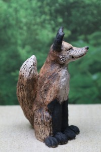 Fuchs Keramikfigur Gartenkeramik Gartendeko Unikat 3