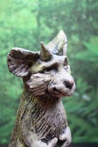 Keramik Gargoyle Gartenwächter Drache Gartenfigur Gartenkunst Unikat 9