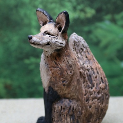 Fuchs Keramikfigur Gartenkeramik Gartendeko Unikat