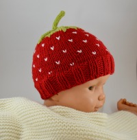 Baby - Set Erdbeere - Mütze und Schuhe 3