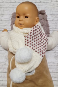 Schal mit Kunstfellbommel für Babys und Kleinkinder - aus kuschelweichem Merino-Wollmix