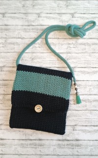 Crossbody Handtasche doppelt gestrickt, für Kinder und Damen