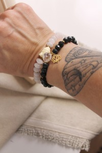 Edelstahl Lotus Armband: Bergkristall Schmuck 2