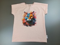 T- Shirt mit Miniarm Uni-Meliert in 5 Farben mit Bügelmotiv vorn verschiedene Motive möglich