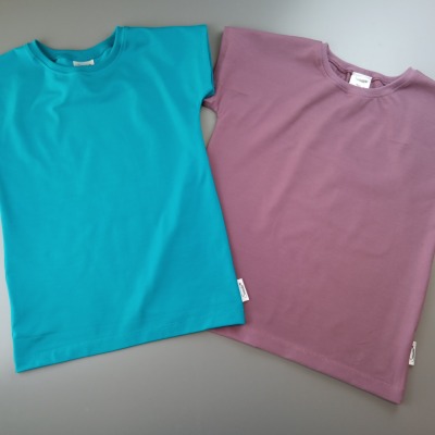 T- Shirt mit Miniarm Uni in 14 Farben - legeres T-Shirt