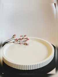 Dekotablett 25 cm Durchmesser|Dekoteller|dekorativer Teller mit Rillenrand|Tablett mit