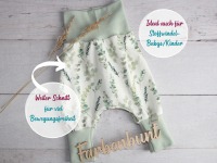 Babyset: Pumphose Mütze Halstuch Eukalyptus 2