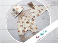 Babyset: Pumphose Mütze Halstuch Rehe Aquarell