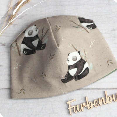 Erstlingsmütze Panda - Neugeborenen Mütze | Baby Mütze aus Jersey | Babymütze Junge oder Mädch