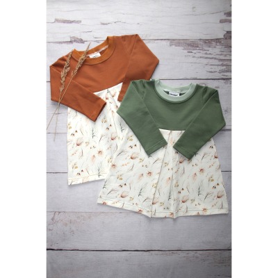 Kleid langarm Feenblumen - Baby Kleid | Kleid für Kinder | Kleid Blumenmädchen | Taufkleid
