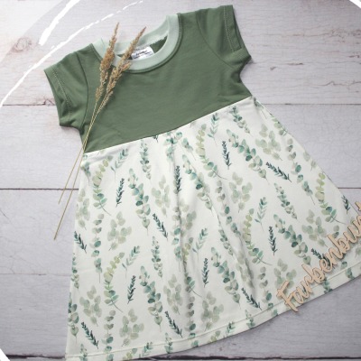 Kleid kurzarm Eukalyptus - Sommerkleid | Taufkleid Mädchen | Baby Kleid | Kleid zur Einschulung |